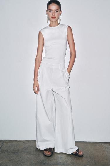 Zara Футболка из эластичной ткани в рубчик купить с доставкой.
