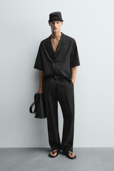 Zara Рубашка-кимоно из 100% льна купить с доставкой.