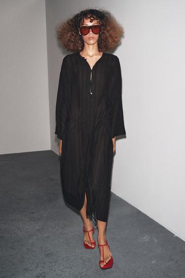 Zara Платье миди с декоративными пуговицами — ZW COLLECTION