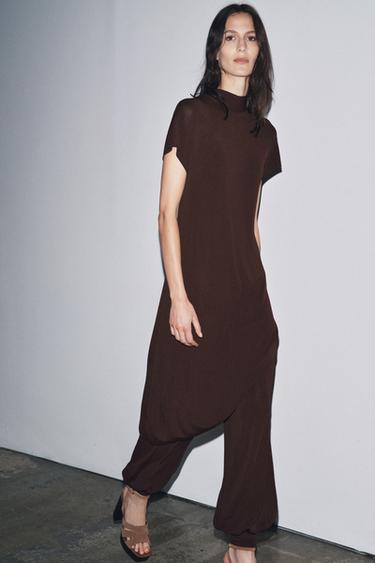 Zara Платье-туника миди с бантом купить с доставкой.