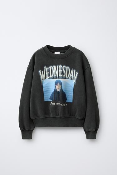 Zara Толстовка с эффектом потертости WEDNESDAY © купить с доставкой.