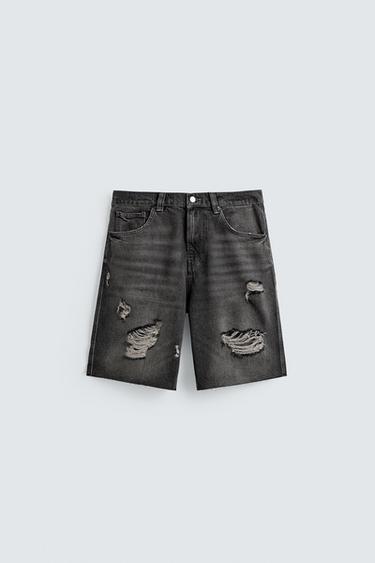 Zara Джинсовые шорты с дырками купить с доставкой.