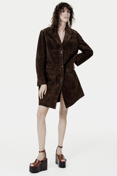 Zara Пальто из 100% замши — ZW COLLECTION LIMITED EDITION купить с доставкой.