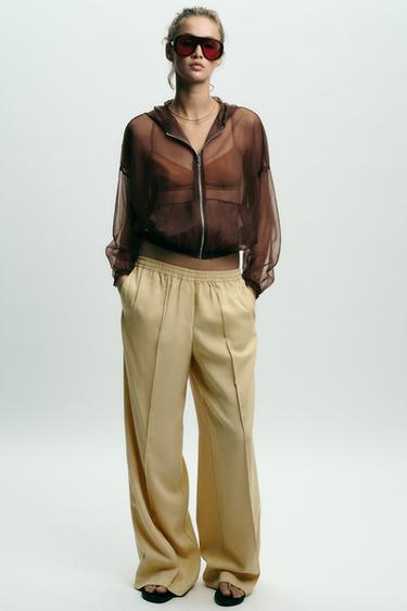 Zara Куртка с капюшоном и органзой