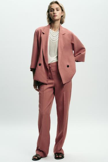 Zara Двубортный блейзер с рукавами три четверти купить с доставкой.