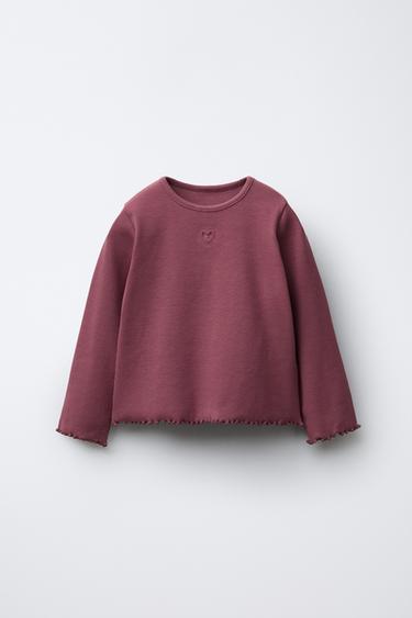Zara Футболка в рубчик с сердцем купить с доставкой.