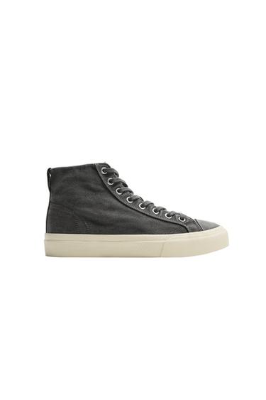 Zara Высокие тканевые кеды купить с доставкой.