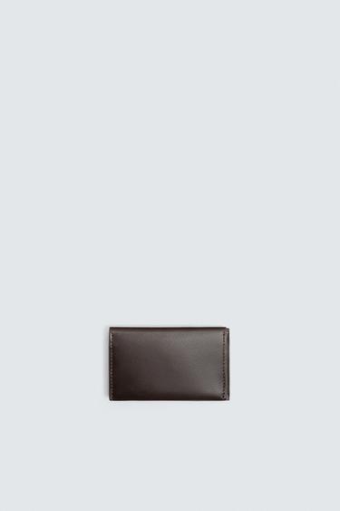 Zara Складной кожаный картхолдер купить с доставкой.