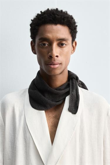 Zara Вязаная бандана из 100% льна