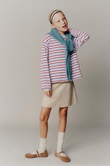 Zara Футболка в полоску с нашивкой «сердце»