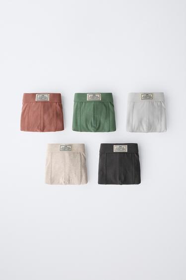 Zara 6-14 лет/набор из пяти трусов-боксеров с логотипом купить с доставкой.