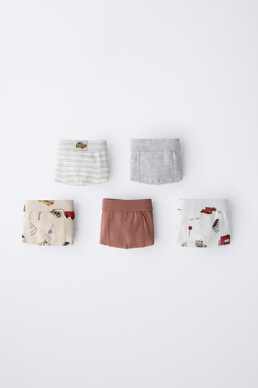 Zara 3-6 лет/набор из пяти трусов-боксеров с машинками купить с доставкой.