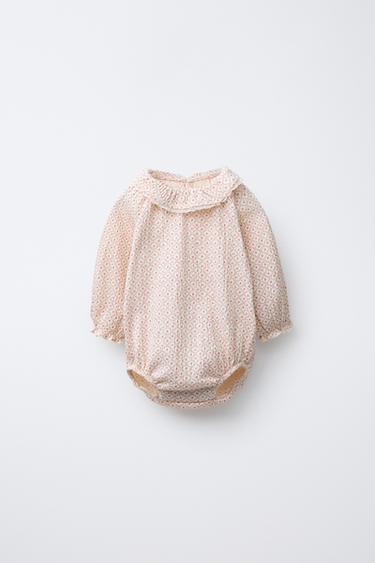 Zara Боди с кружевом и цветочным принтом