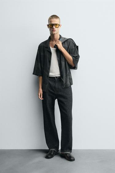 Zara Рубашка из вискозы и льна купить с доставкой.