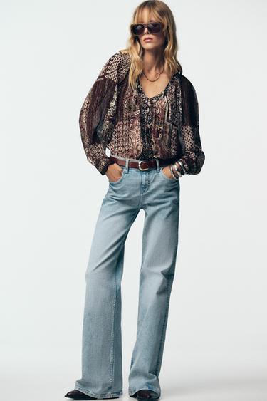 Zara Джинсы Z1975 клеш с низкой посадкой