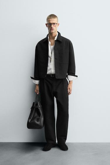 Zara Брюки RELAXED FIT со складками купить с доставкой.