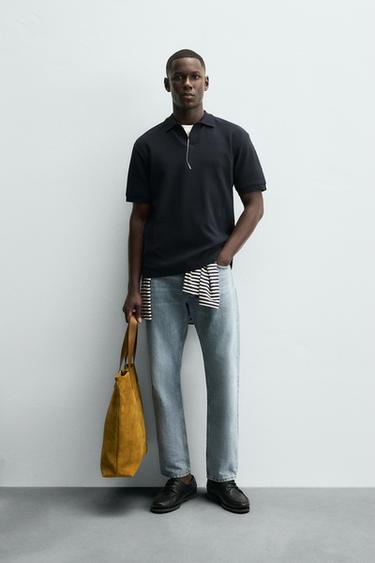 Zara Поло классического кроя с узором