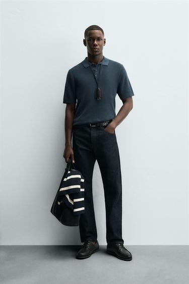 Zara Поло из жемчужного трикотажа купить с доставкой.