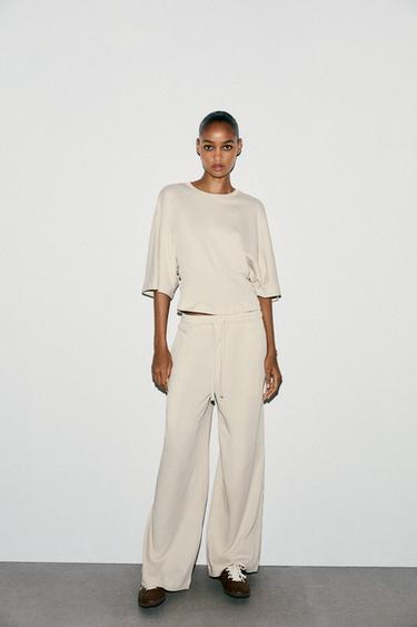 Zara Прямые хлопковые брюки