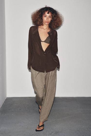 Zara Рубашка из рельефной вискозы