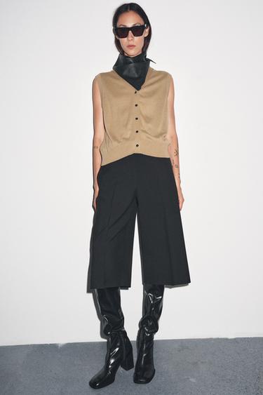 Zara Однотонный трикотажный топ-жилет купить с доставкой.