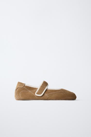 Zara Замшевые спортивные балетки купить с доставкой.