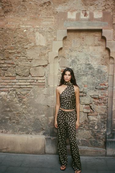 Zara Атласные брюки клеш