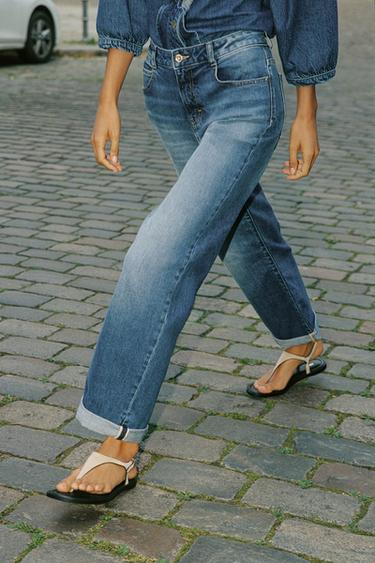 Zara Джинсы Z.07 RELAXED FIT с высокой посадкой и отворотами купить с доставкой.