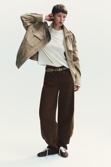 Zara Джинсы TRF BAGGY BALLOON со средней посадкой купить с доставкой.