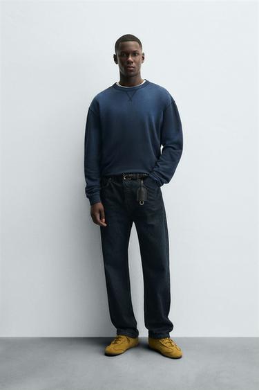 Zara Толстовка с круглым вырезом и эффектом потертости купить с доставкой.