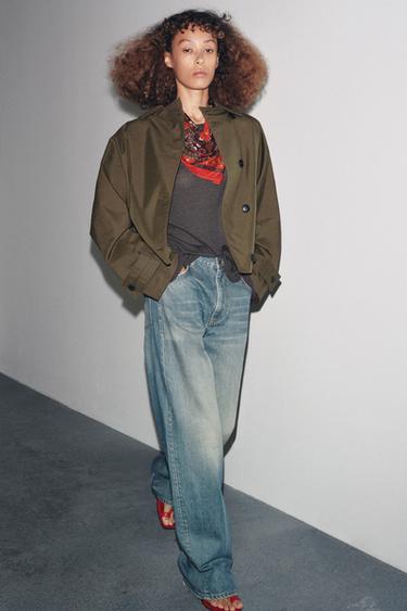 Zara Короткий тренч WATER REPELLENT — ZW COLLECTION купить с доставкой.