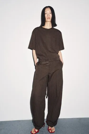Топ в полоску из смесового льна — ZW COLLECTION