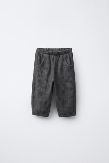 Zara Брюки бэгги из ткани бамбула