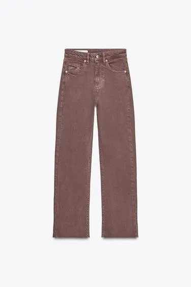 Джинсы ZARA с высокой посадкой и расклешенными штанинами, укороченные