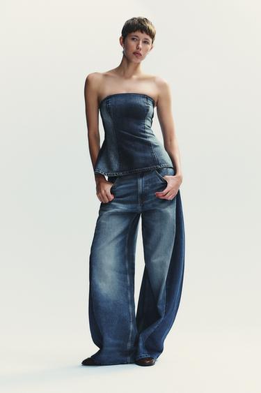 Zara Джинсы BALLOON OVERSIZE с высокой посадкой купить с доставкой.