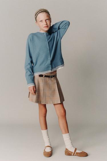 Zara Юбка-шорты в клетку с ремнем купить с доставкой.