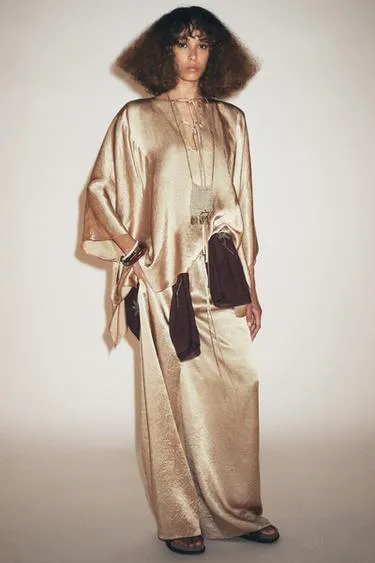 Широкие атласные брюки ZW COLLECTION