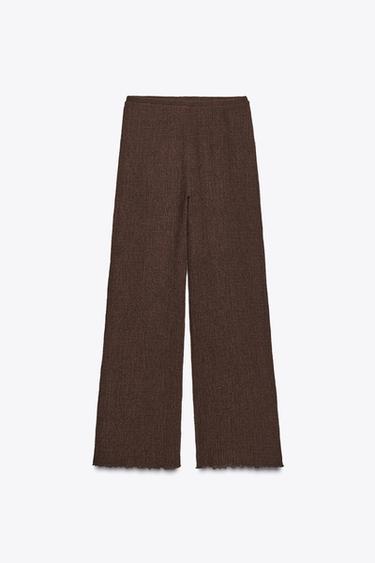 Zara Прямые брюки из ткани с текстурой купить с доставкой.