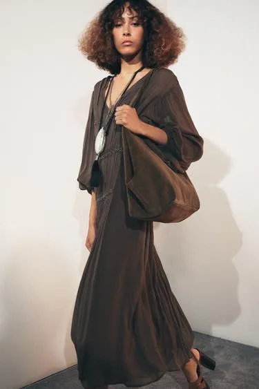 Платье с вышивкой и бусинами — ZW COLLECTION