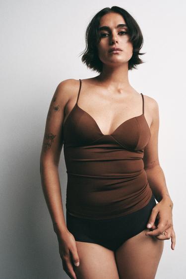 Zara Топ из смесового полиамида