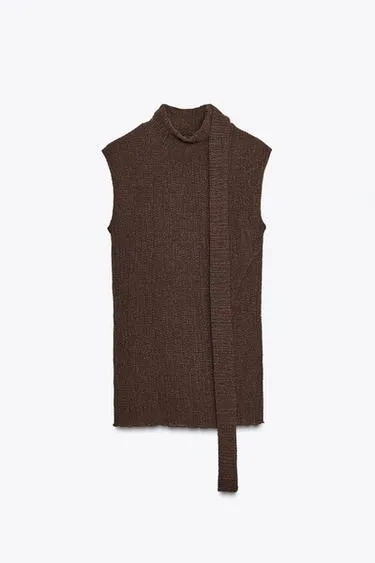 Zara Топ с текстурным шарфом