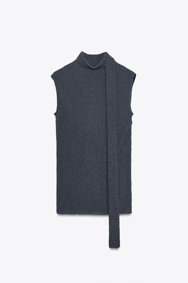Zara Топ с текстурным шарфом купить с доставкой.