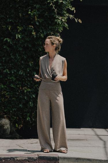 Zara Топ из пике на запáхе купить с доставкой.
