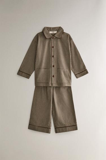 Zara Детский набор пижам из мелкой клетчатой фланели купить с доставкой.
