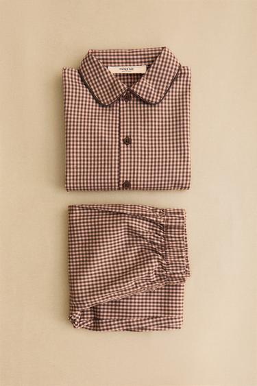 Zara Детский набор пижам из мелкой клетчатой фланели купить с доставкой.