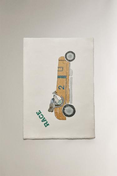 Zara Детский плед с мягкими нашивками гонщик