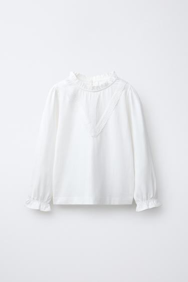 Zara Романтичная кружевная футболка купить с доставкой.