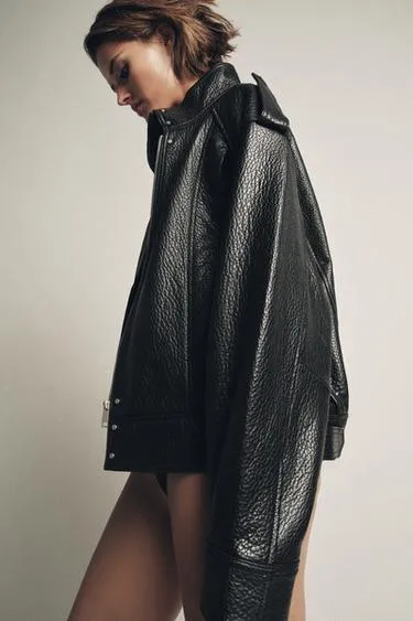 Укороченная кожаная куртка ZW COLLECTION LIMITED EDITION