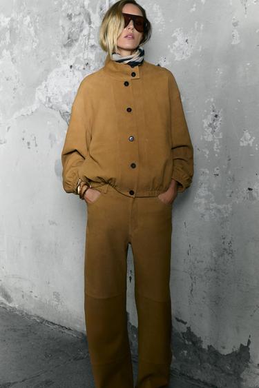 Zara Кожаная бомбер-куртка ZW COLLECTION LIMITED EDITION