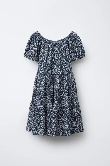 Платье с цветочным принтом и вставками- Заказать в России